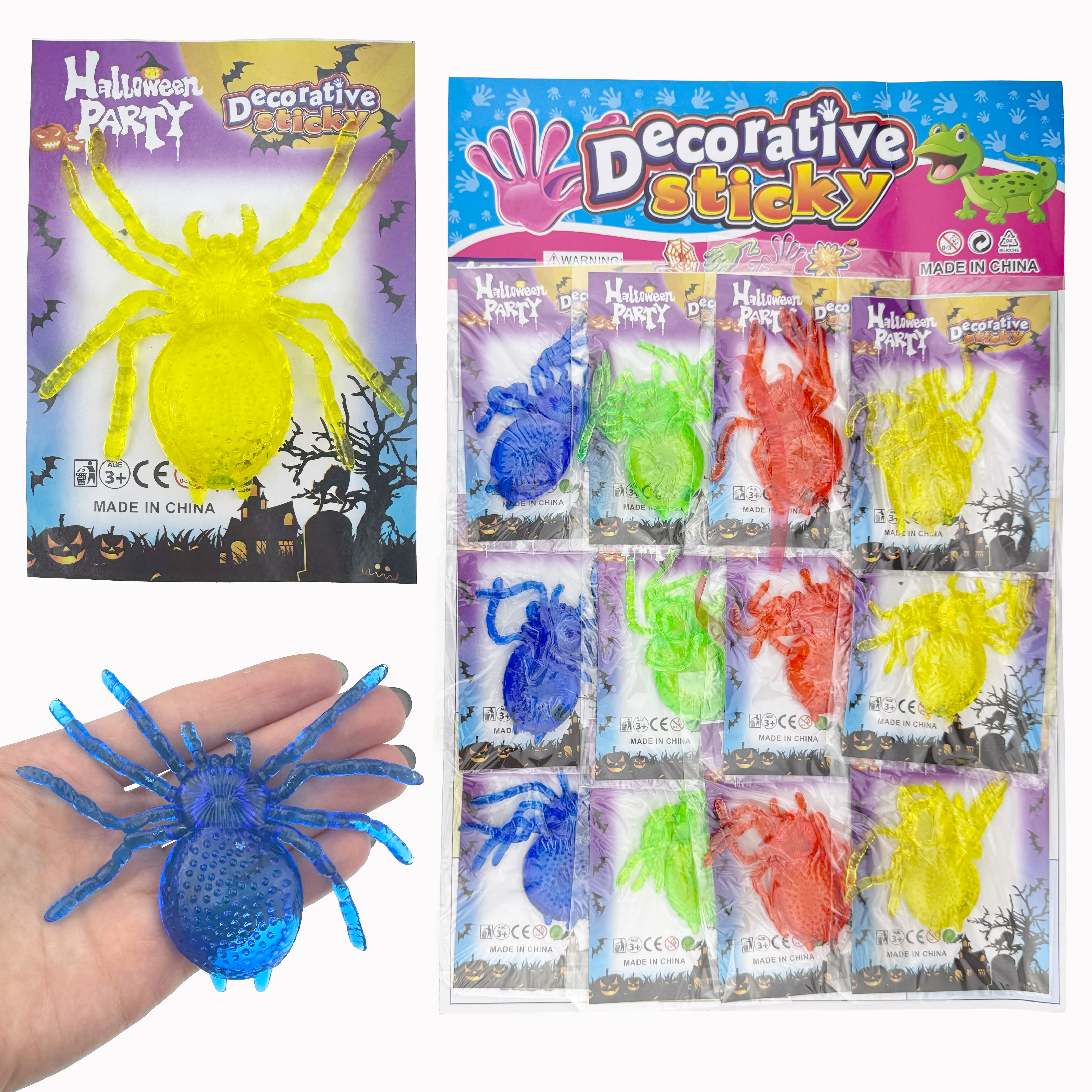 Лізун липучка павук кольоровий (12) /1800/