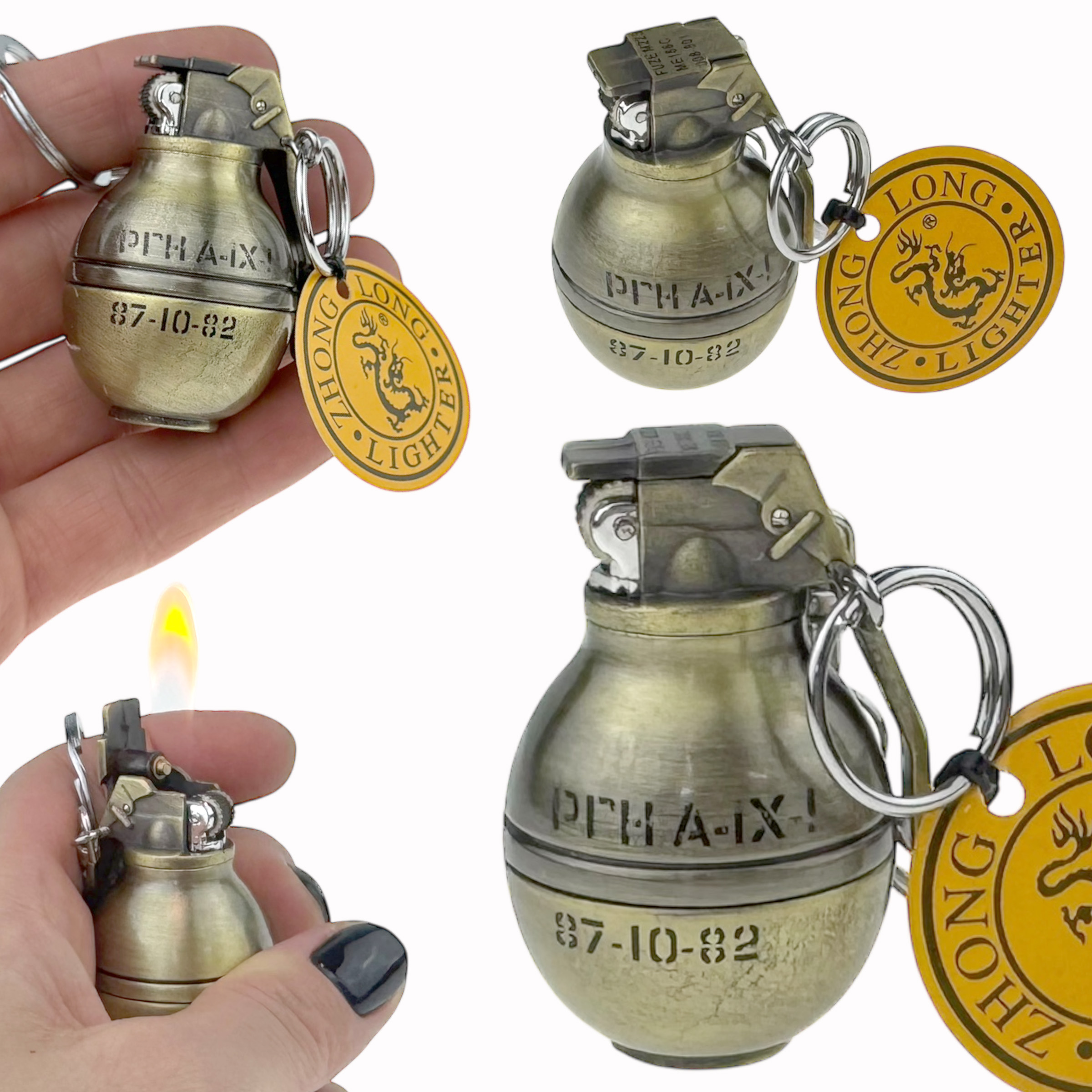 Запальничка граната маленька кругла металева 5 см (24)