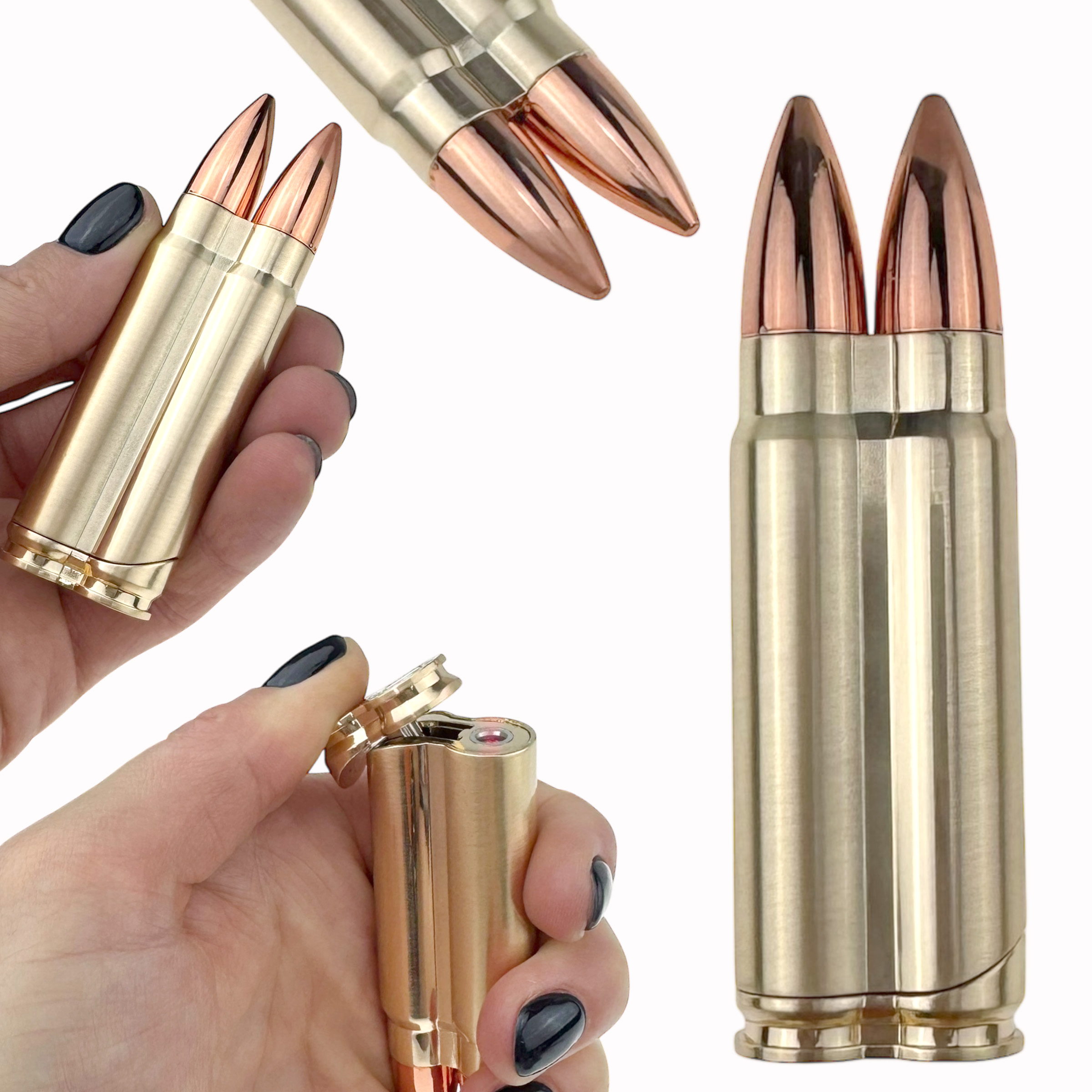 Запальничка куля подвійна золота 9 см (20)