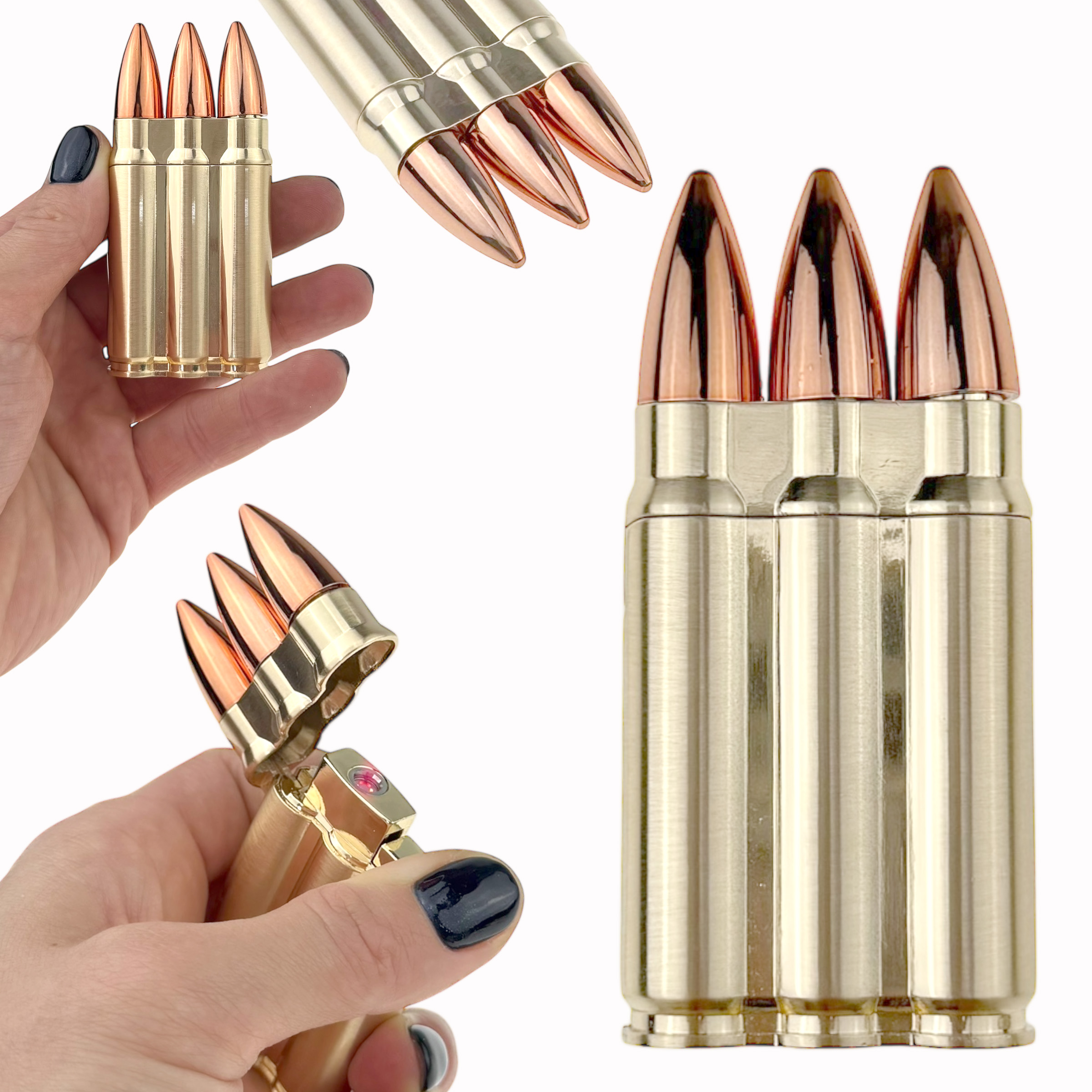 Запальничка куля тройна золота 9 см (20)