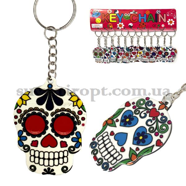 Брелок череп плоский цветной (12)