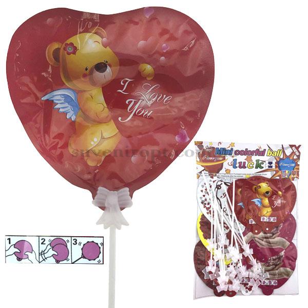 Сердце надувашка на палочке I Love you (12) /1200/