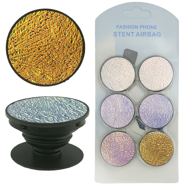 Набір попсокет popsocket та поп кліп кольоровий фольгований 6в1 в упаковці (5) /200/