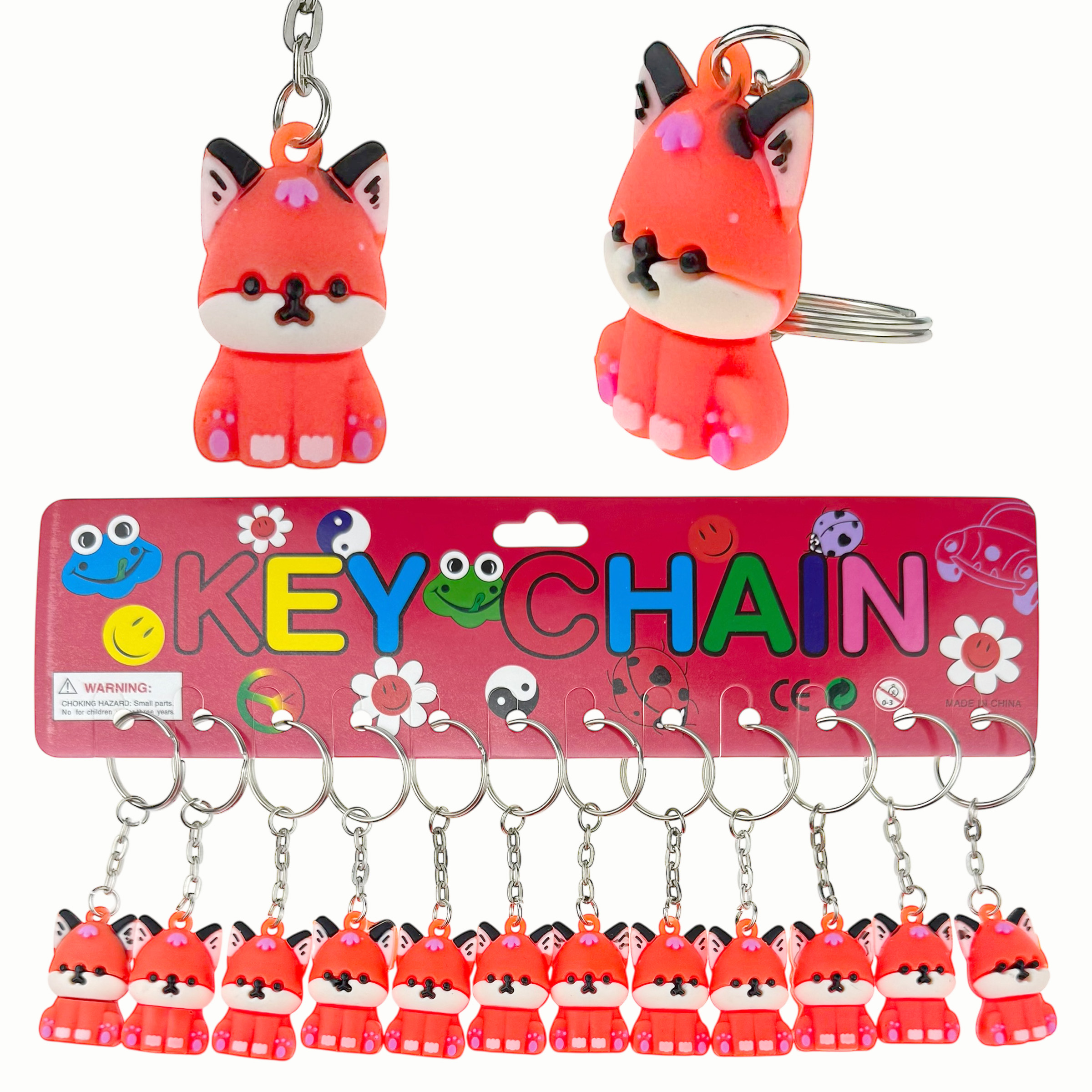 Брелок іграшка гумова лисиця мультяшна (12)