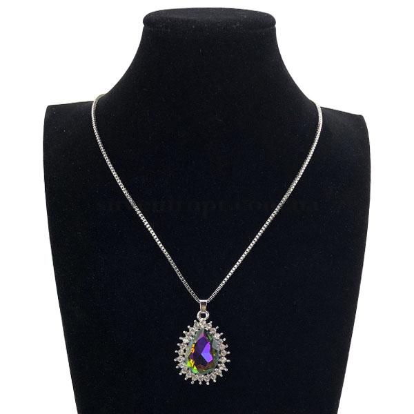 Подвеска капля большая с цветным ободком (12)