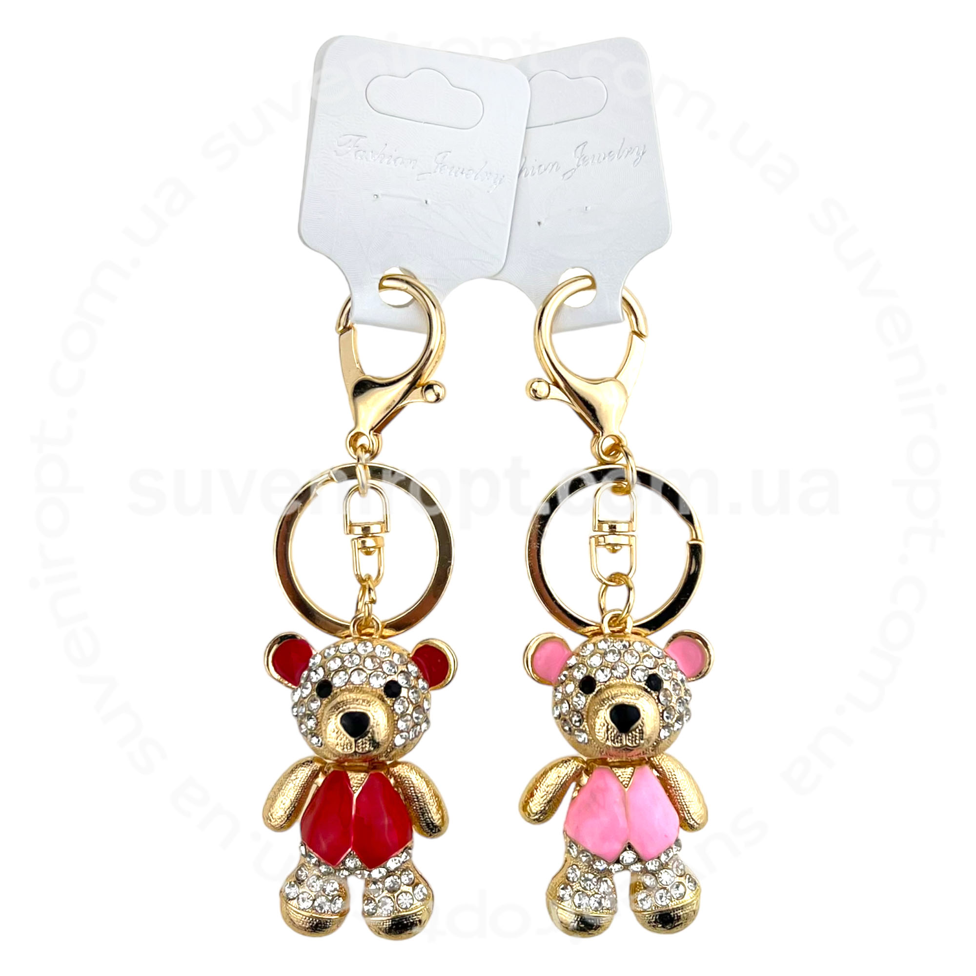 Брелок ведмедик в кольоровом піджаку в камінчиках (12)