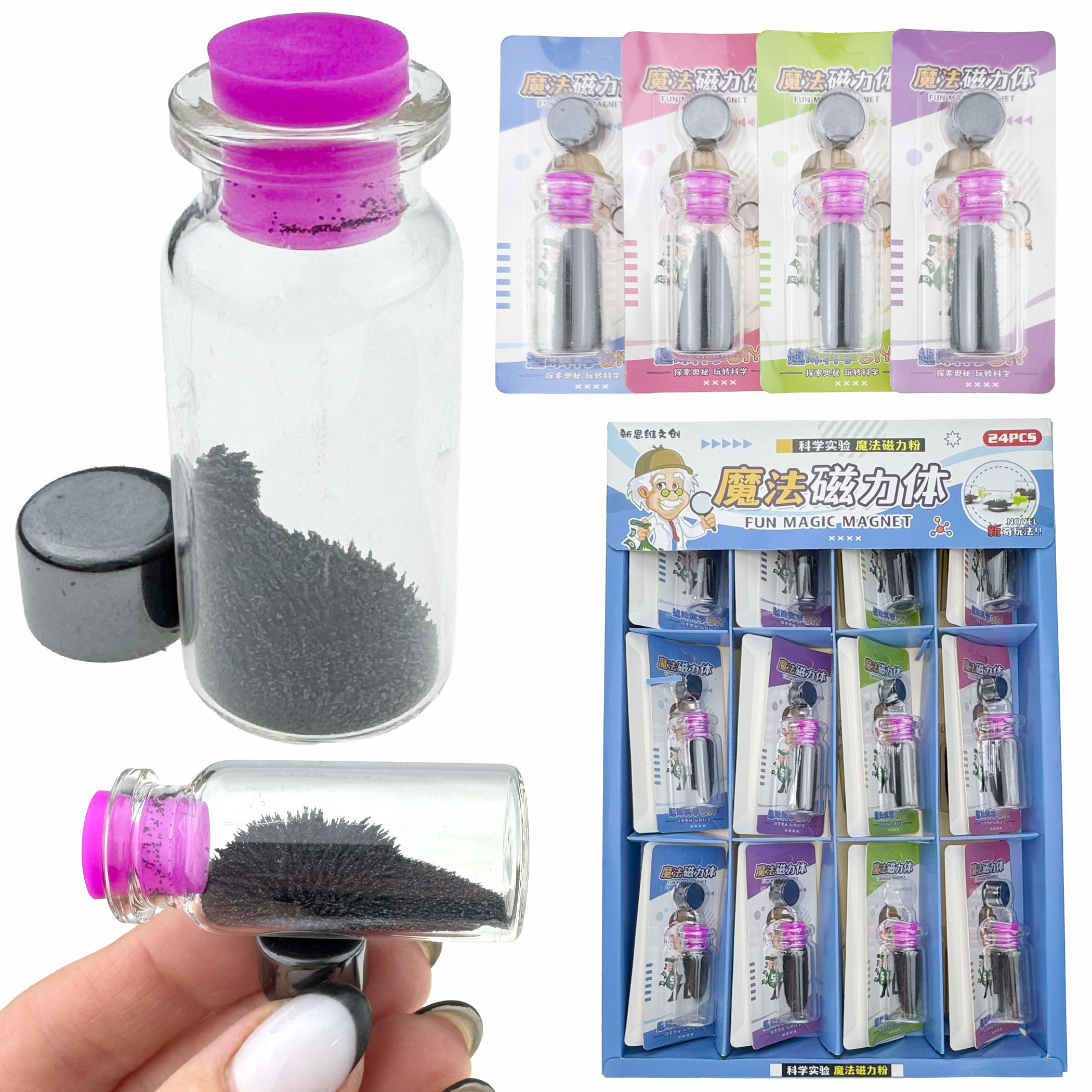 Магічна магнітна пляшка з  магнитною стружкою  (24) /1440/