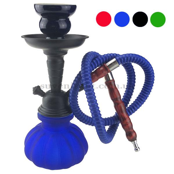 Кальян чёрный средний матовый  одна трубка  30 см  /24/