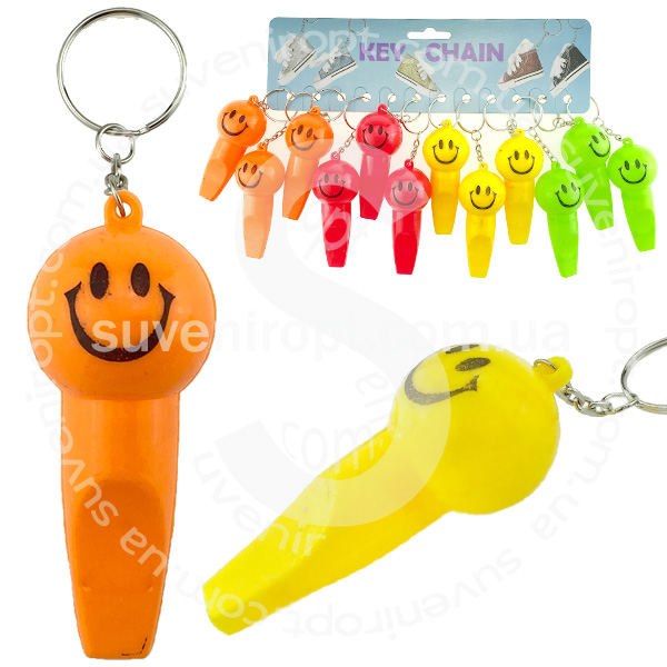 Брелок смайл длинный свисток (12) /1200/