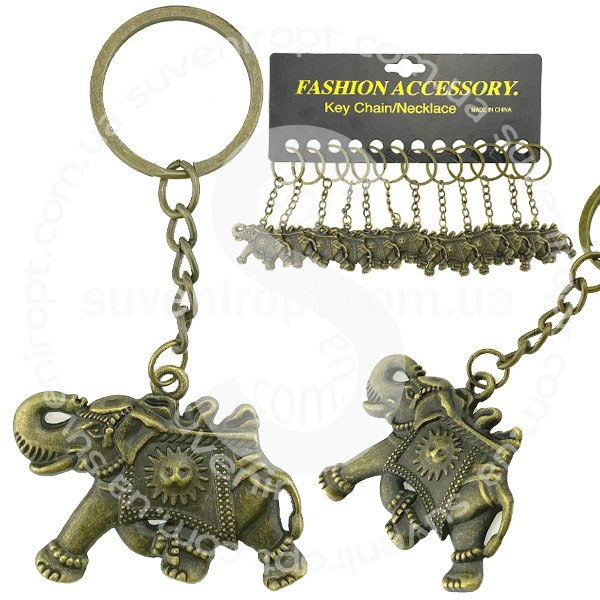 Брелок металлический слоник индийский с солнцем (12)