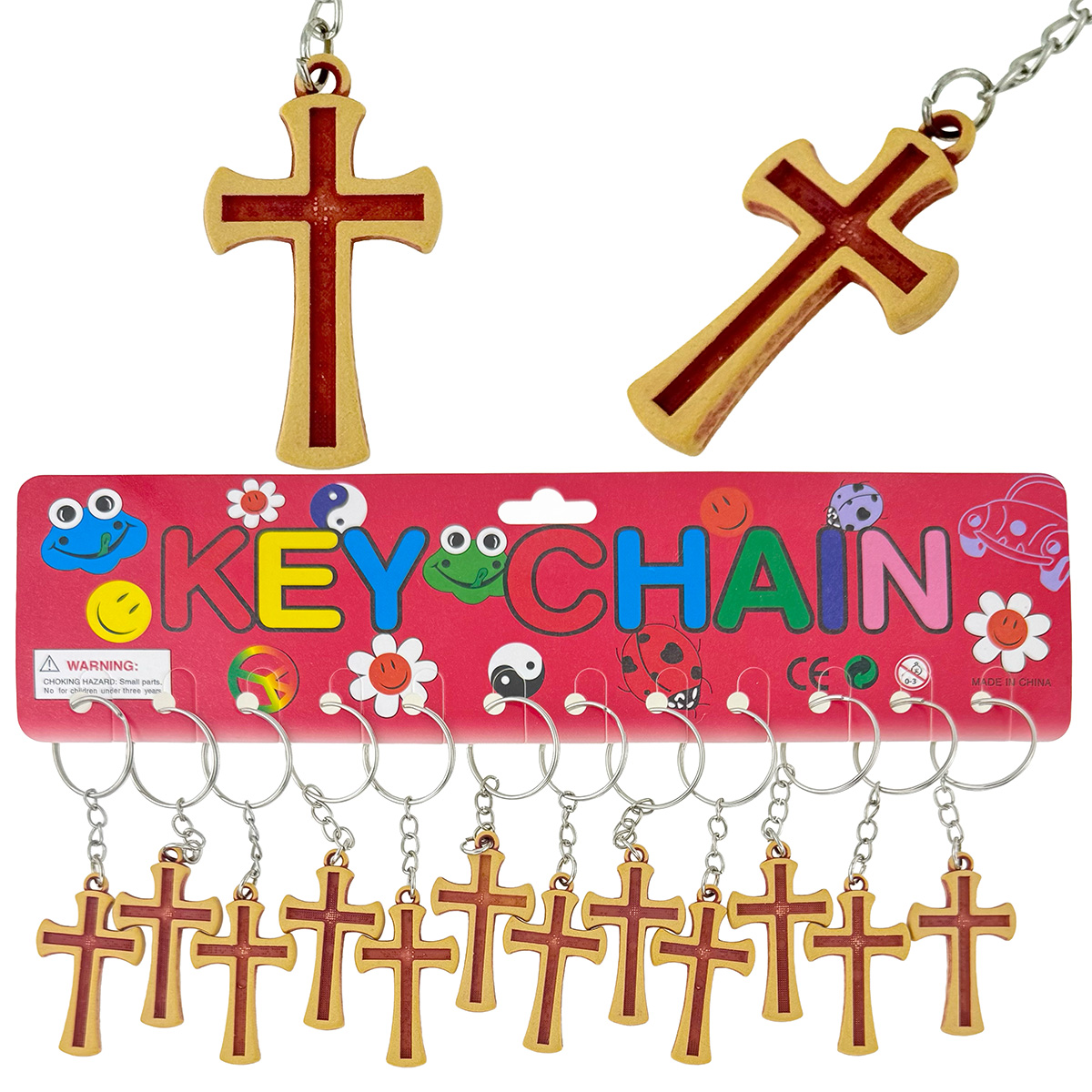 Брелок з кістки хрест прямий (12)