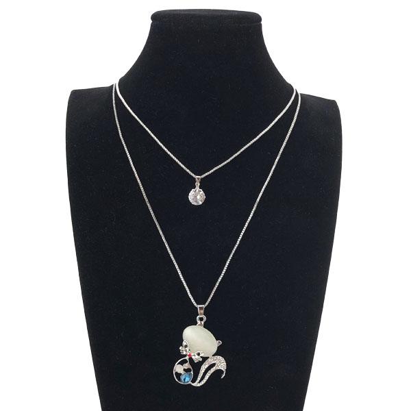 Подвеска жемчужная голова бг синий камушек капля (12)