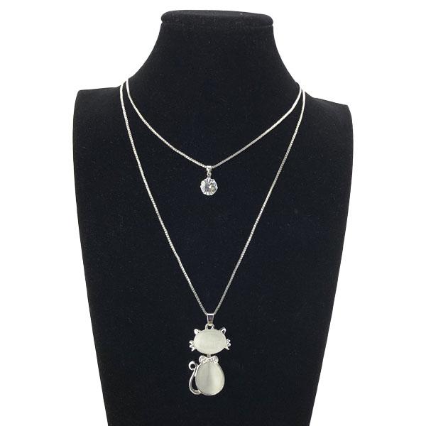 Подвеска котик жемчужный с бабочкой (12)