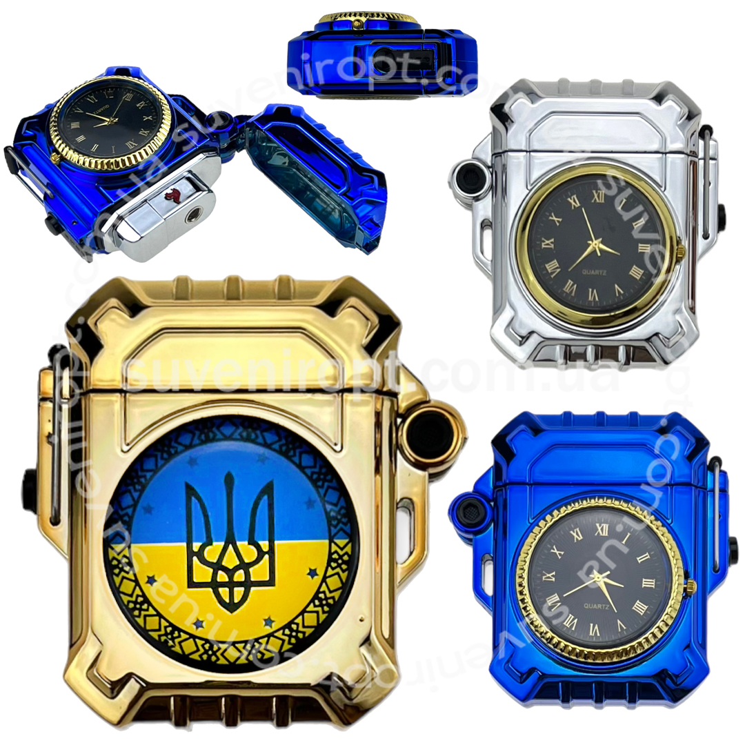 Запальничка велика годинник чорний візерунок Україна (10)