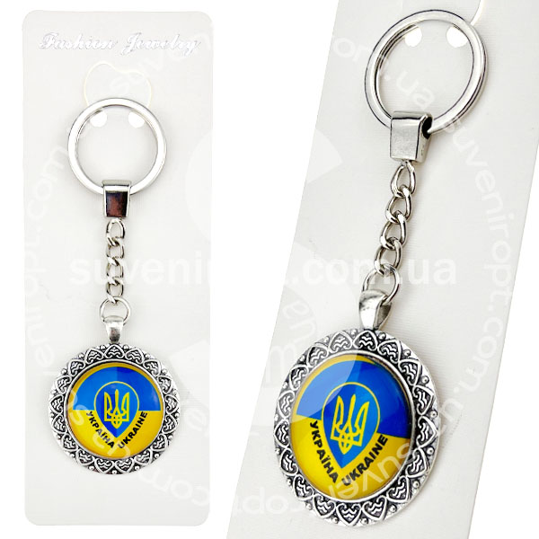 Брелок в упаковці герб України крапля скло (12)
