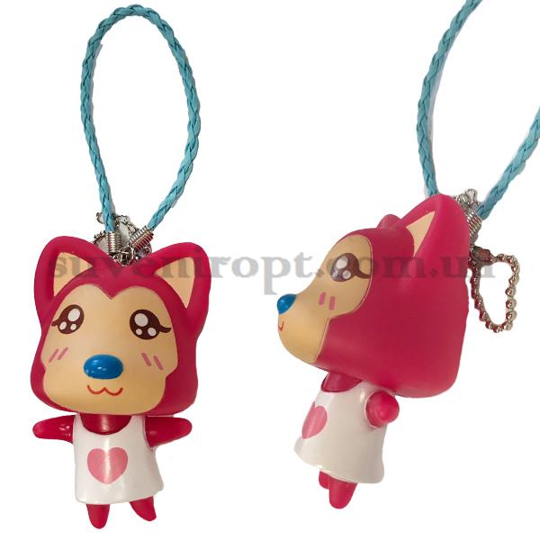 Брелок макет лисичка малиновая с браслетиком