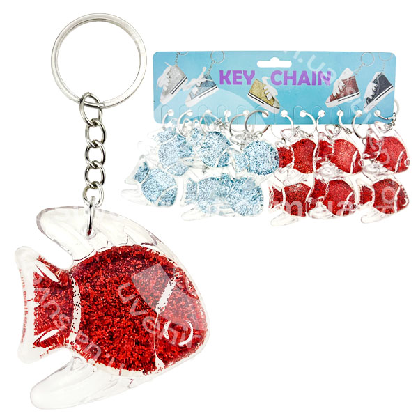 Брелок рибка скляна з блискіткою (12)