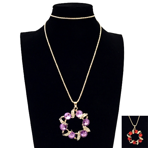 Подвеска круг-венок с камнями (12)