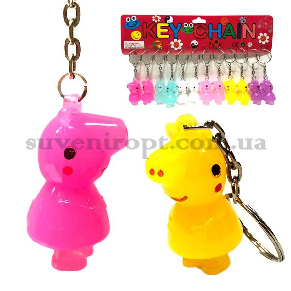 Брелок свинка Пеппа цветная пластик (12)