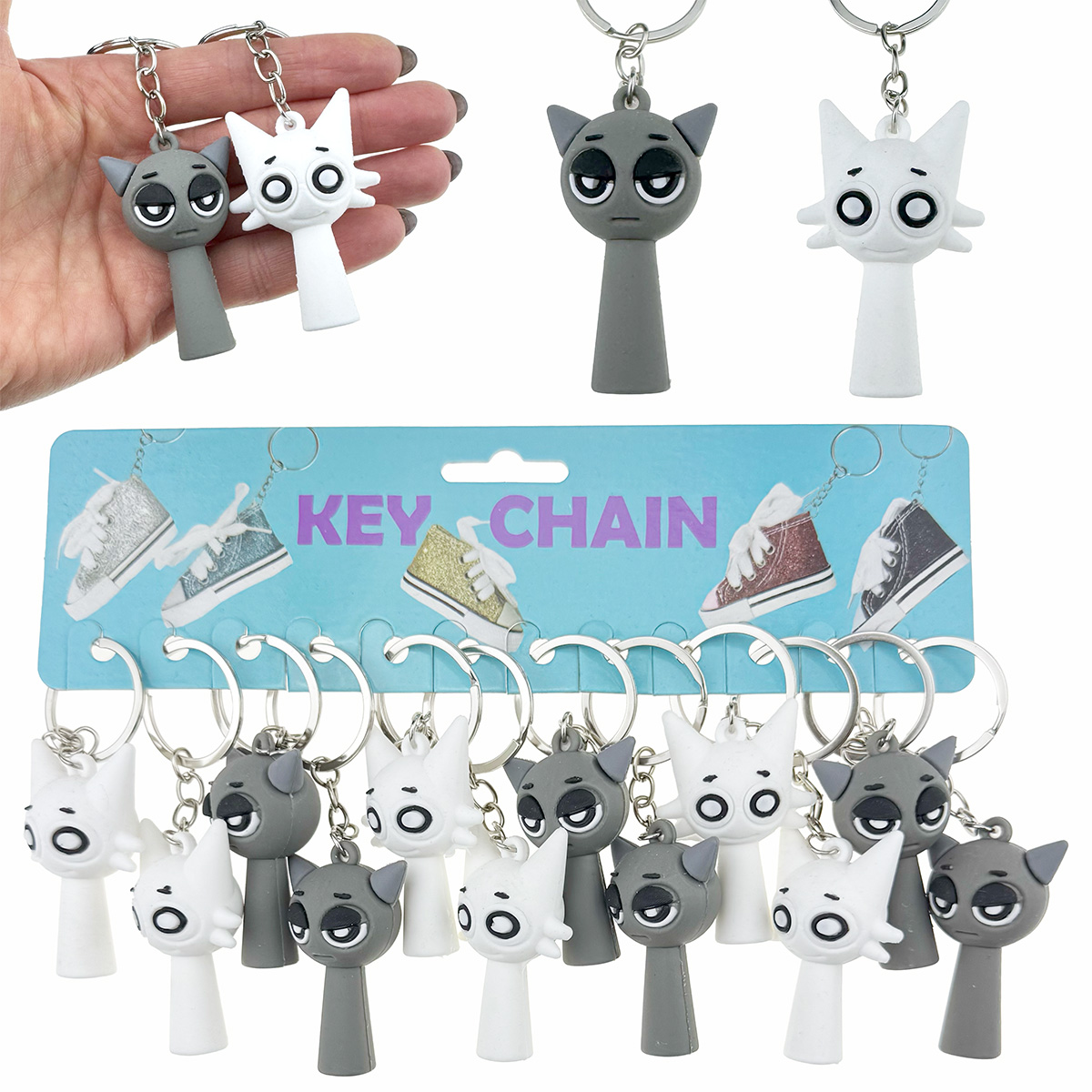 Брелок іграшка гумовий об'ємний коти Sprunki  (12)