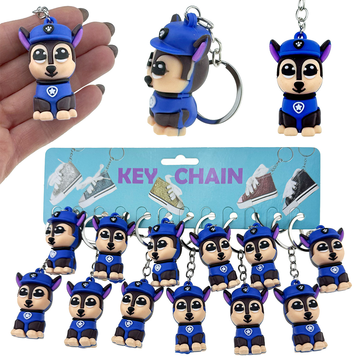 Брелок іграшка гумовий об'ємний собачий патруль Чейз (12)