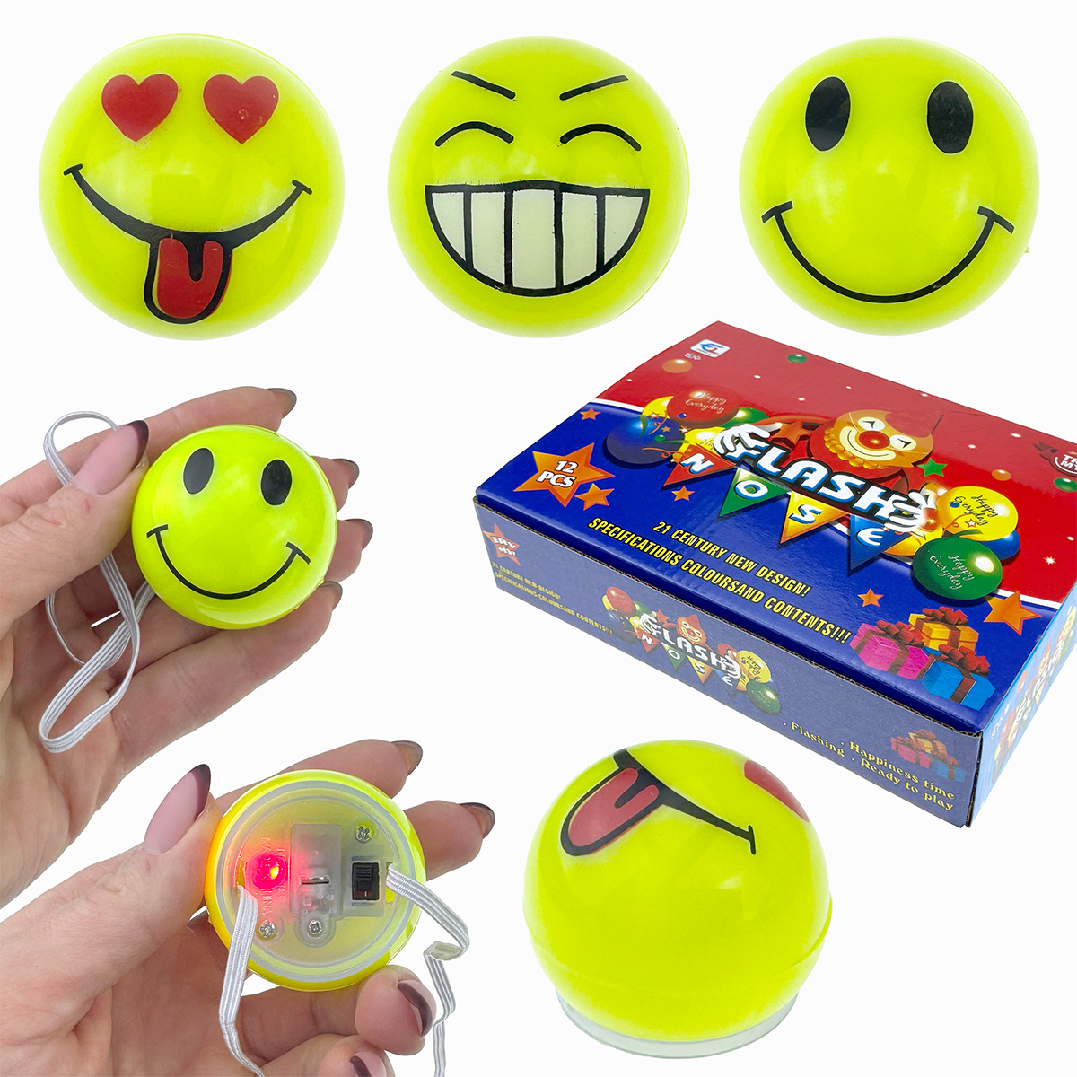 Ніс смайлік жовтий емодзі.що світеться (12)/576/