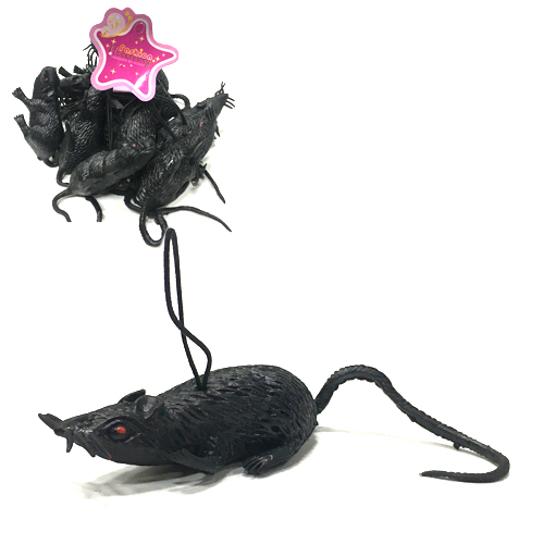 Мышка  резиновая чёрная средняя  8 см (10)