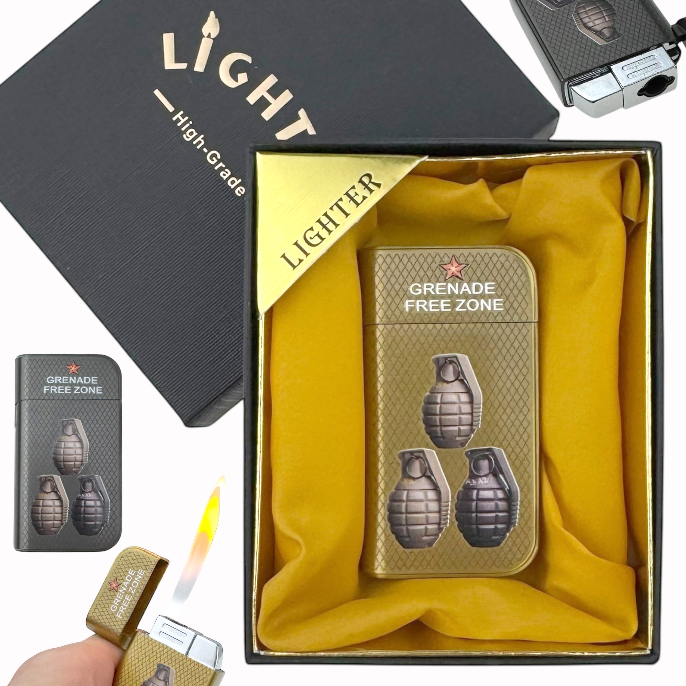 Запальничка подарункова LIGHTER граната 3в1 (10)