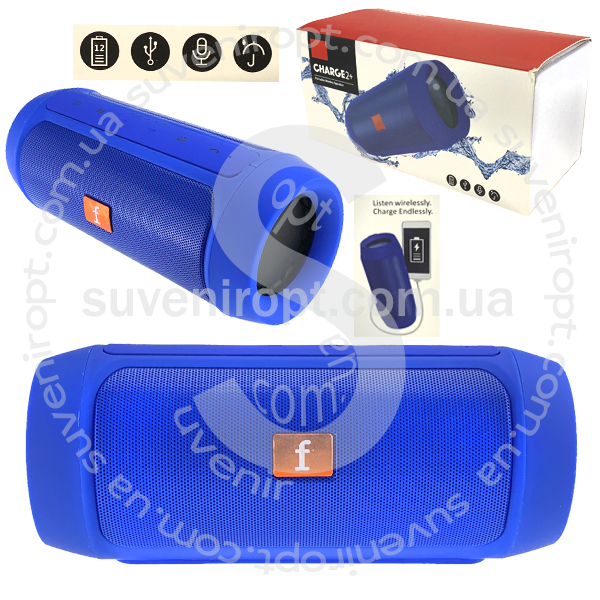 Беспроводная колонка CHARGE2+ зарядка к телефону ХОРОШИЙ ЗВУК  цвет синий 18.5x7.5