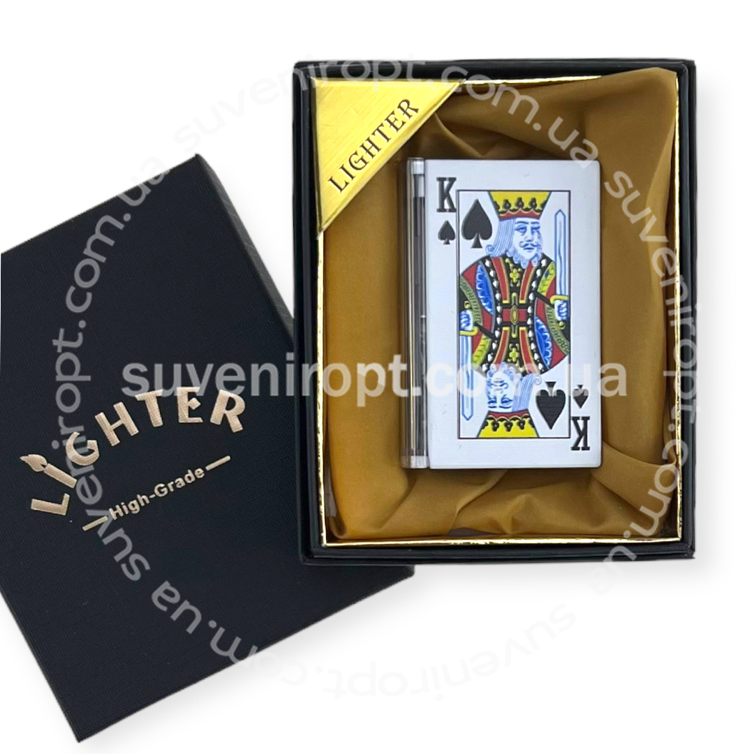 Запальничка подарункова LIGHTER картковий король ,що світиться (10)
