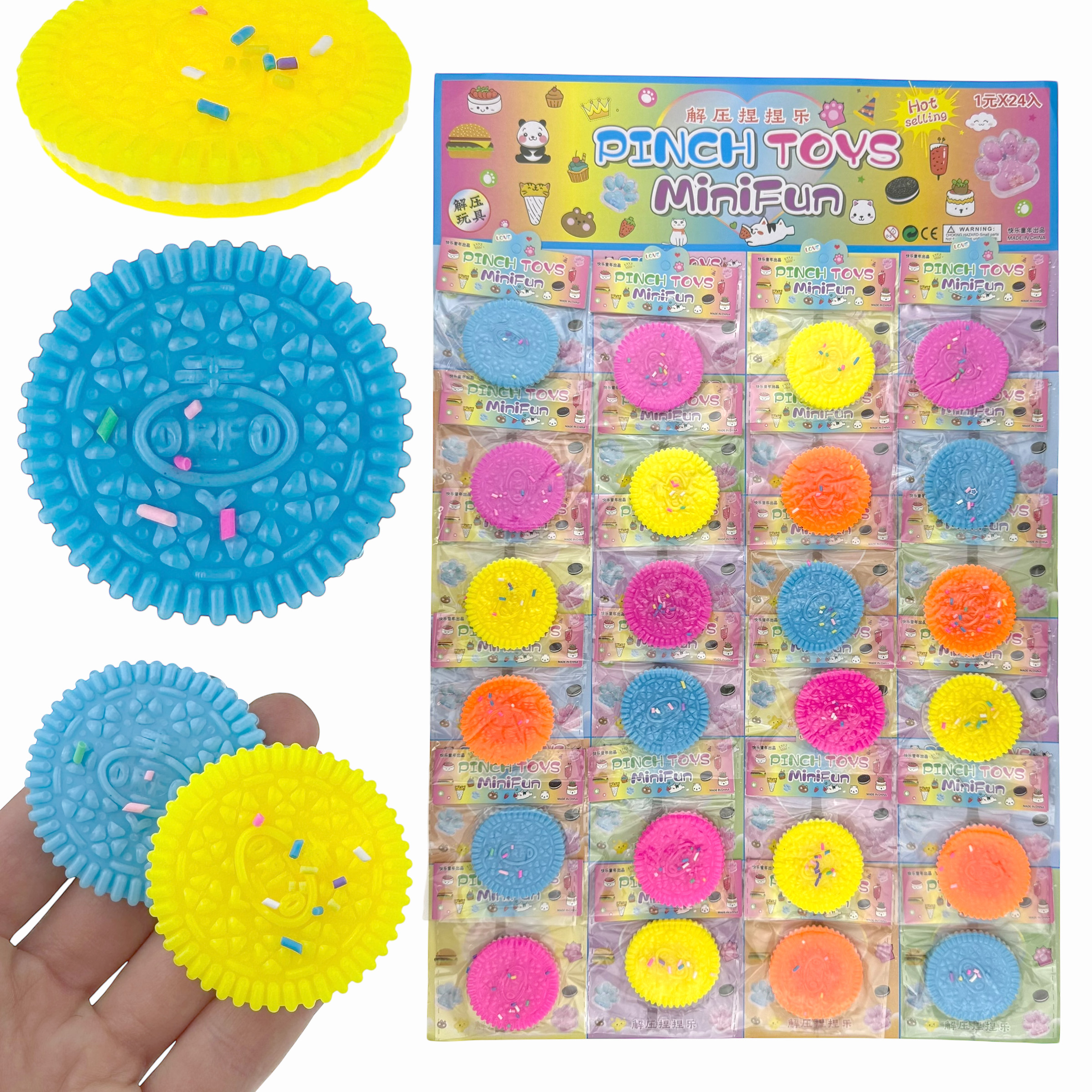 СКВІШІ - SQUISHY  печево кольорове Орео на планшеті (24) /2400/