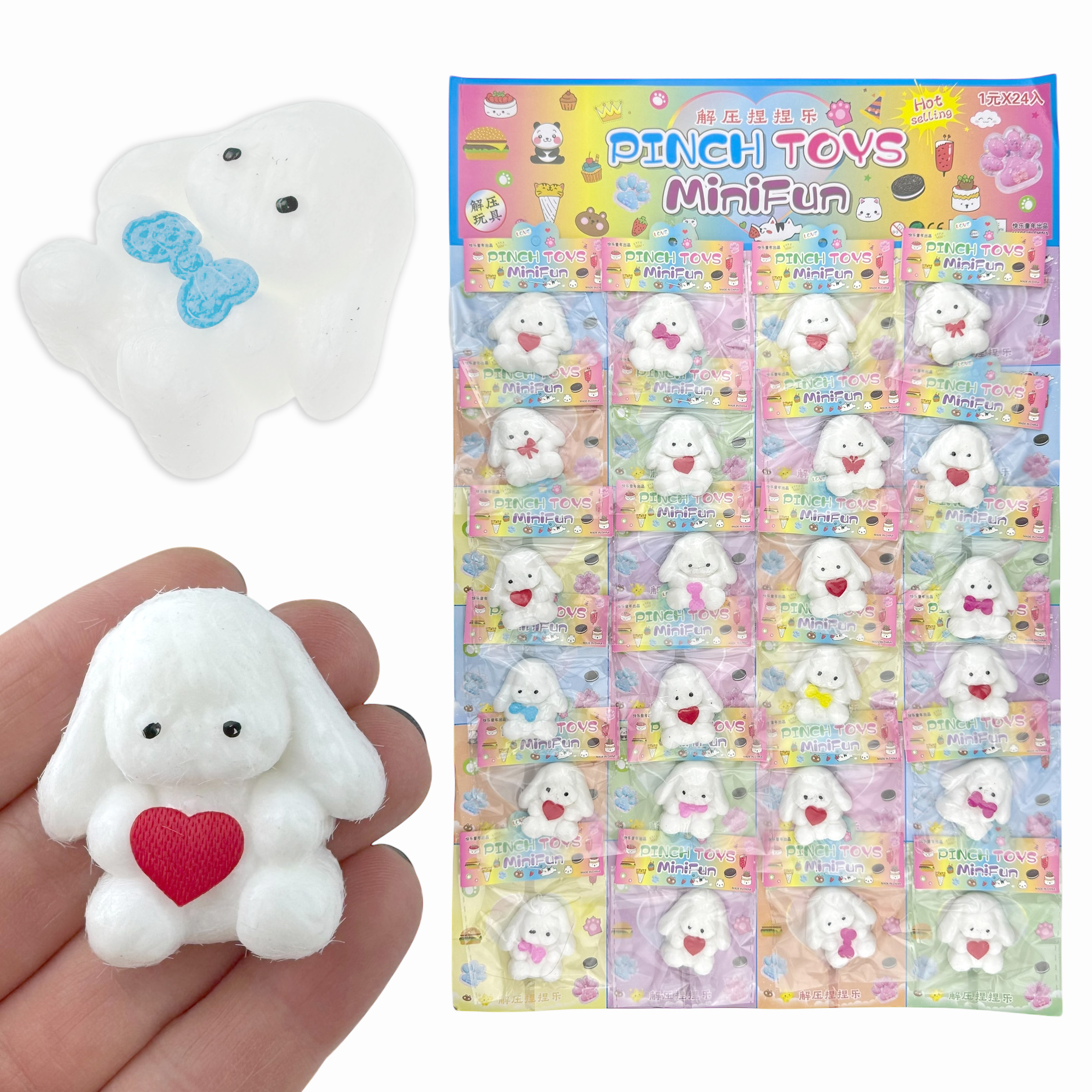 СКВІШІ - SQUISHY зайчик біленький з серцем на планшеті (24) /2400/