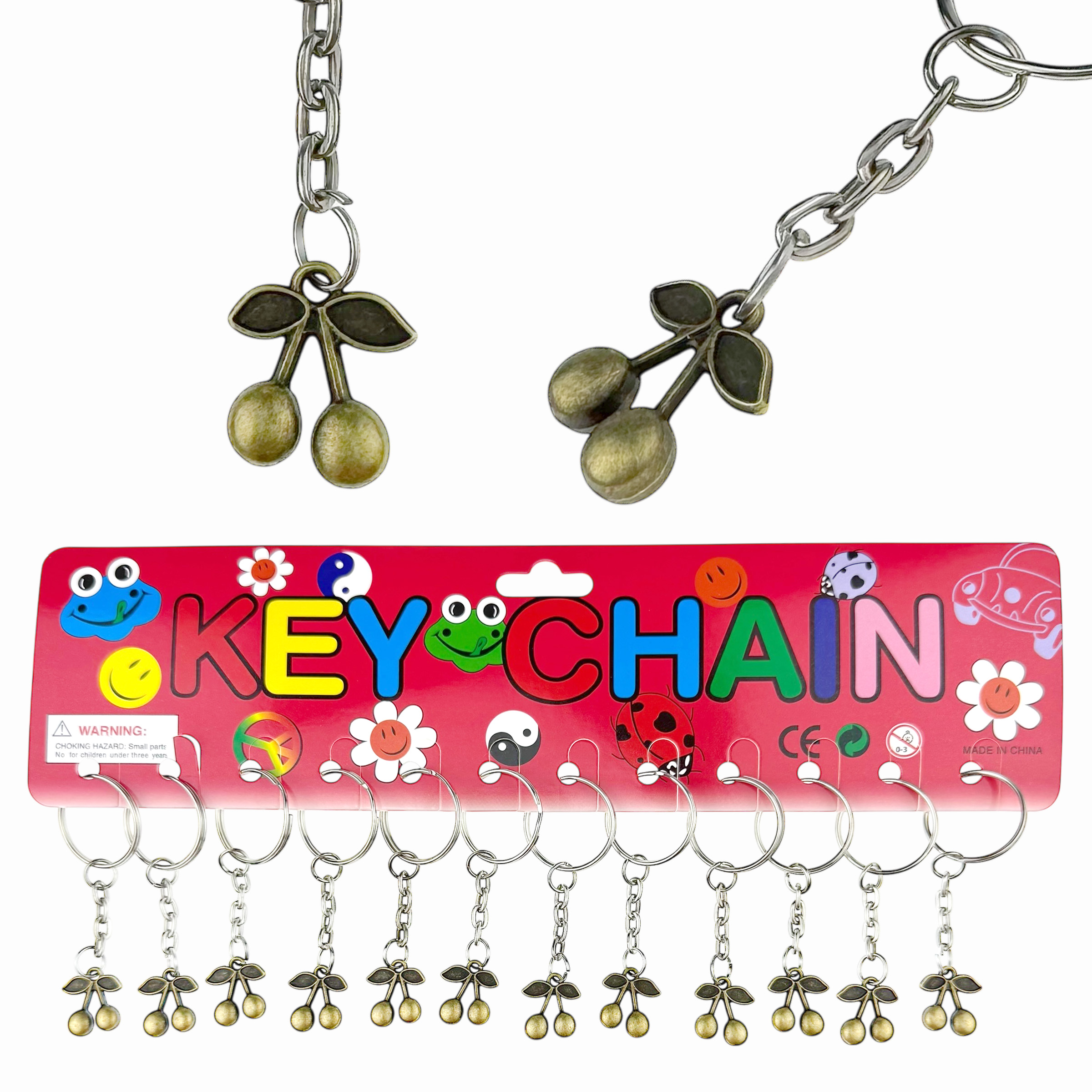 Брелок металевий вишня маленька (12)