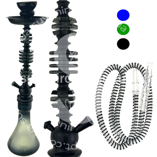 Кальян з 1 трубкою колба довга круглий різьблений набалдашник великий 50 см /12/