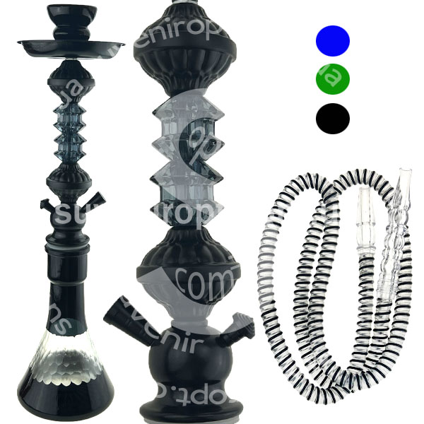 Кальян з 1 трубкою колба довга круглий подвійний набалдашник великий 50 см /12/
