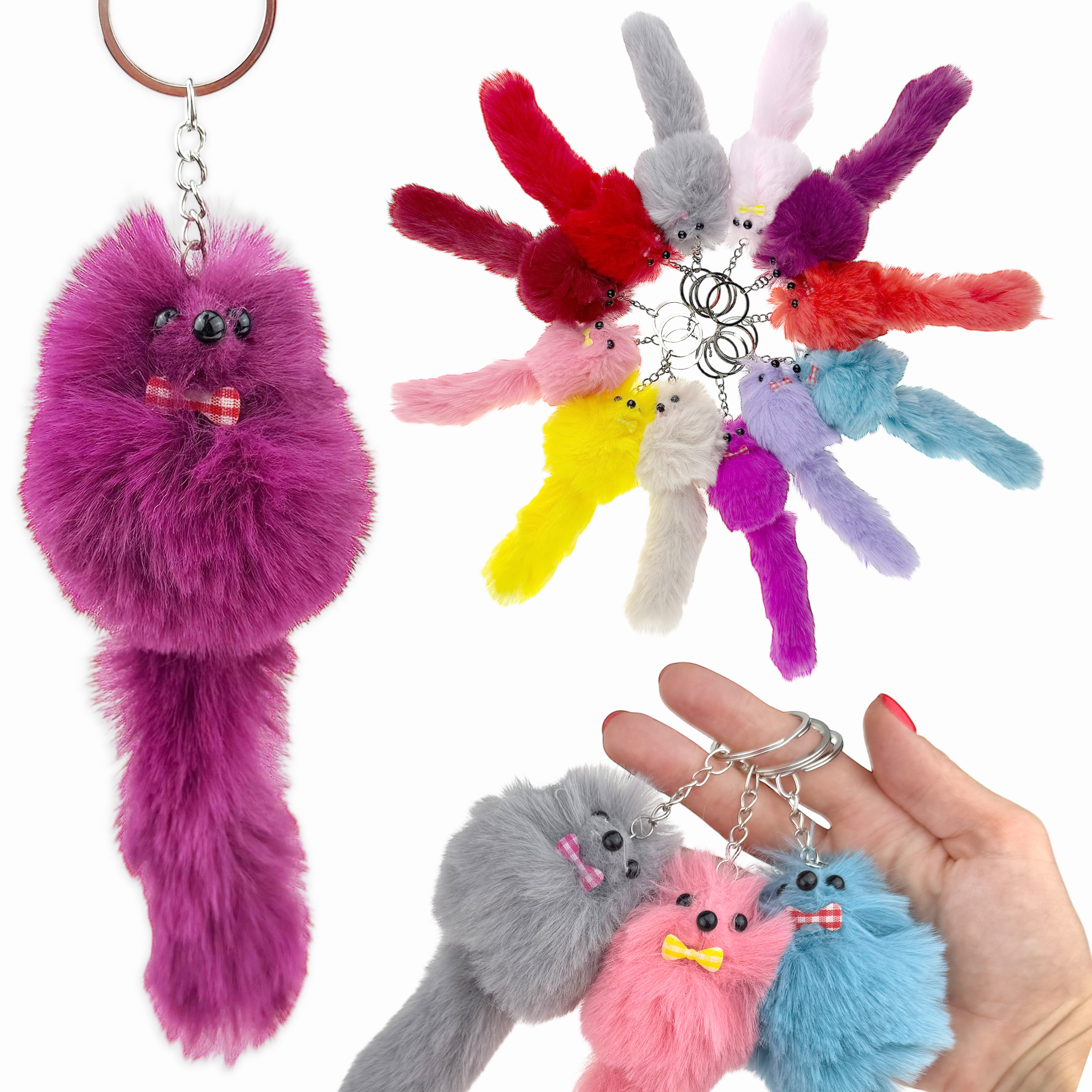 Брелок лисичка із штучного хутра 17 см (12)/1200/