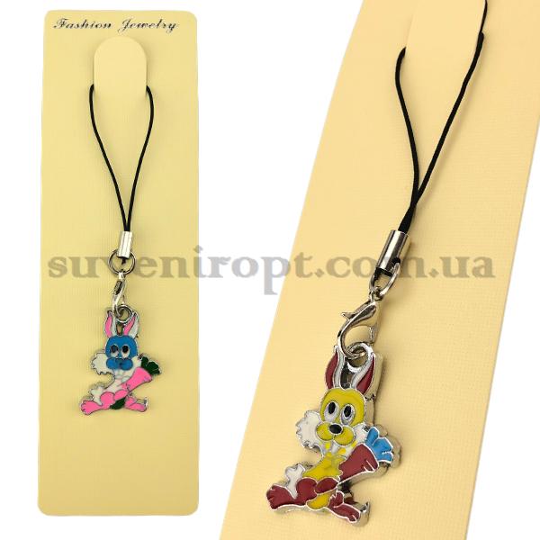 Брелок на мобильный заяц с морковкой