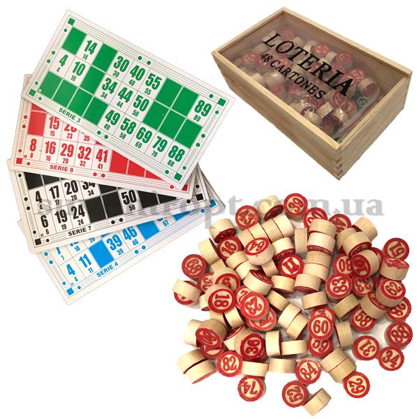 Гра лото у деревяній коробці /60/