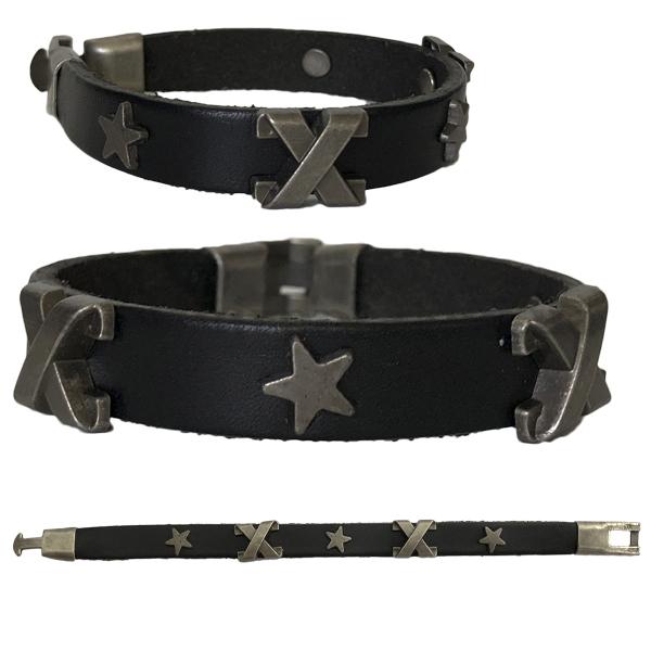 Браслет прямой крестик звезда под кожу (12)