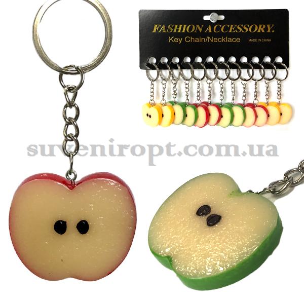 Брелок  долька яблока толстая поликерамика (12)