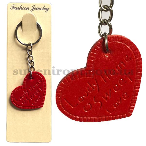 Брелок   в упаковке сердце красное под кожу (12)