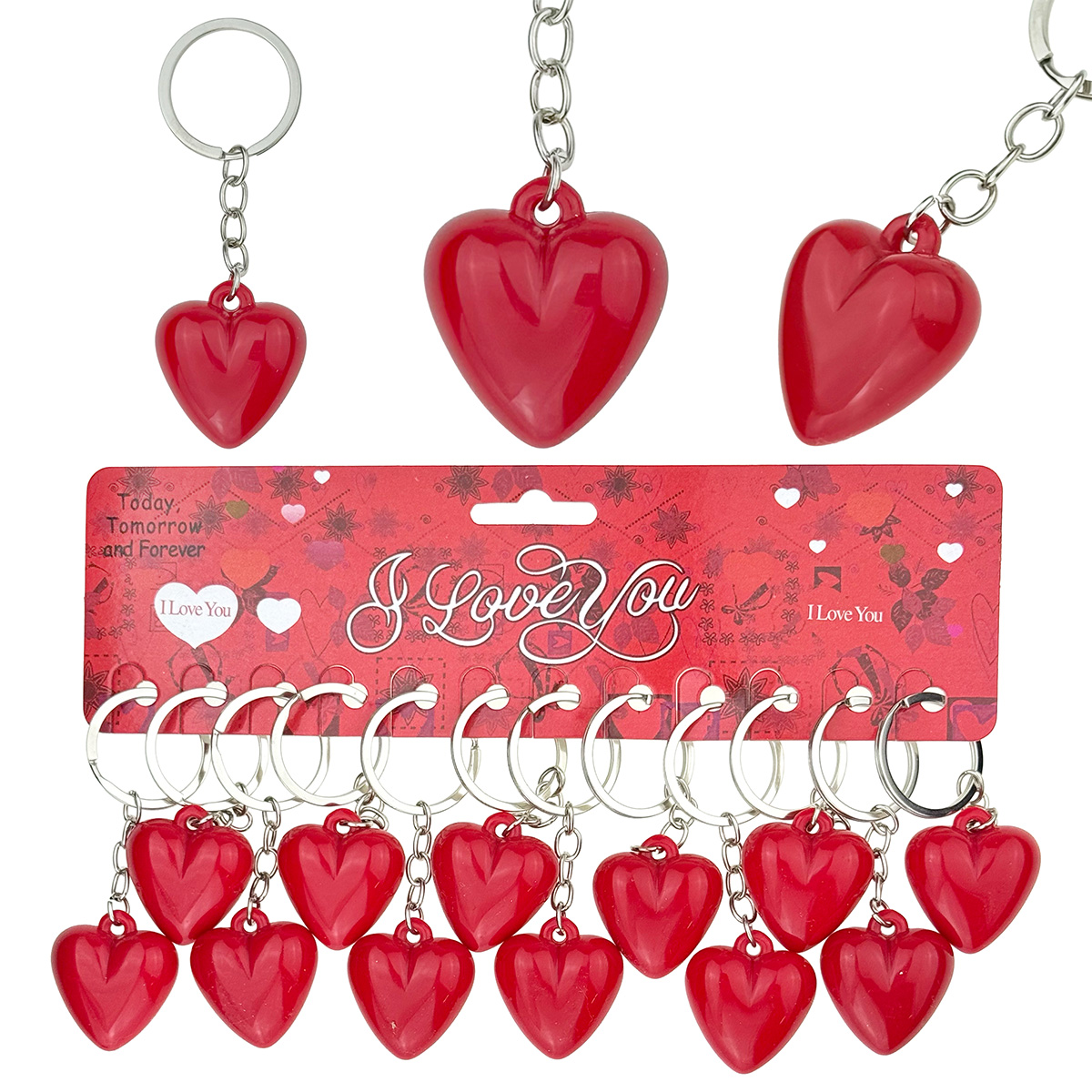 Брелок серце червоне обʼємне полікерамика (12)