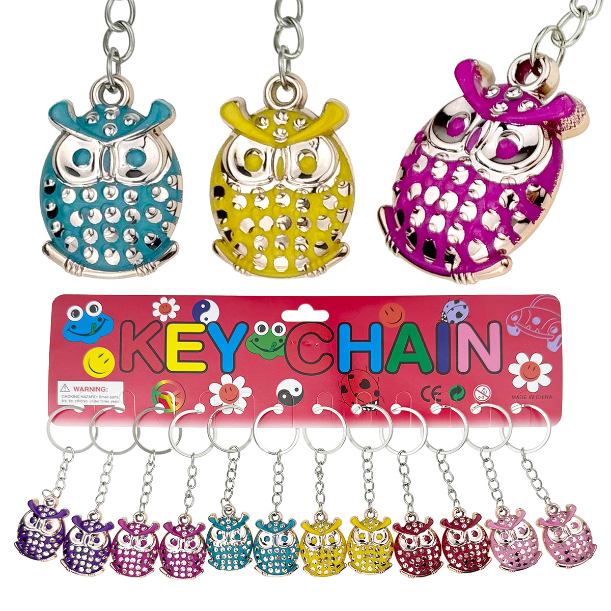 Брелок золотиста сова пузата в крапку (12)