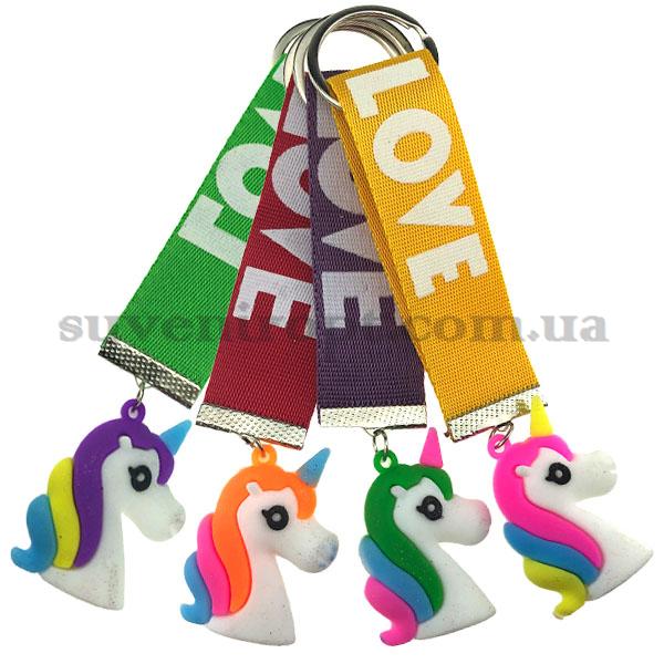 Брелок   в упаковке лента LOVE голова единорожки (12)