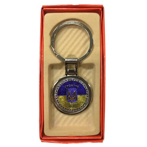 Брелок круглый Украина фольга в упаковке (12)
