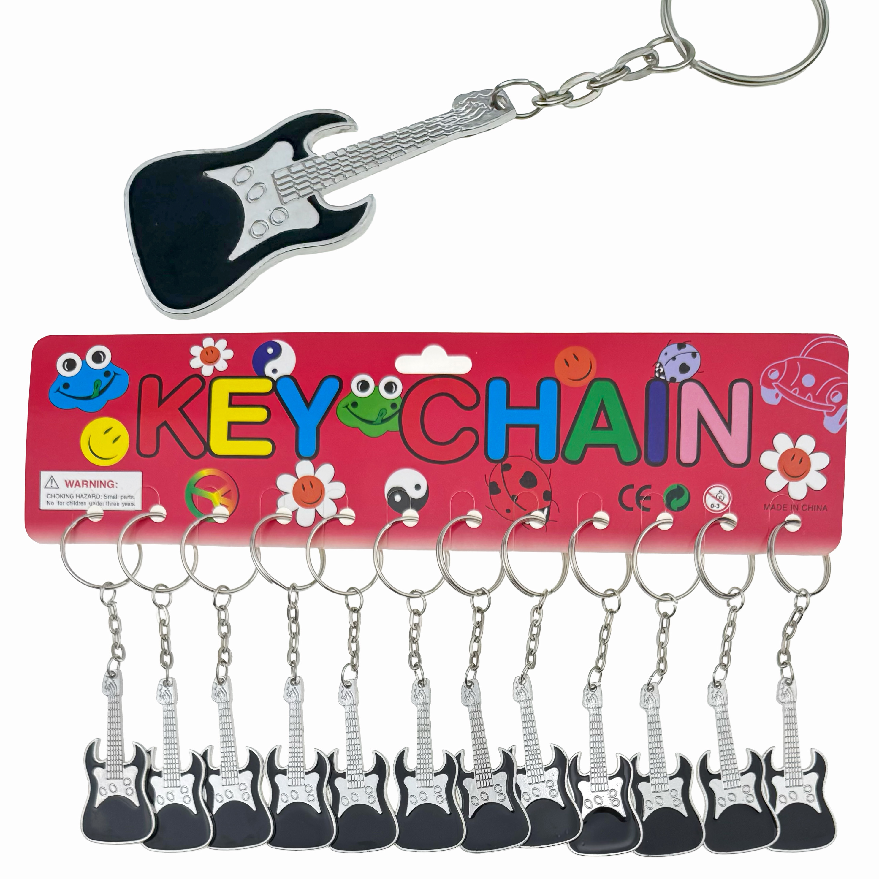 Брелок металевий чорна гітара (12)