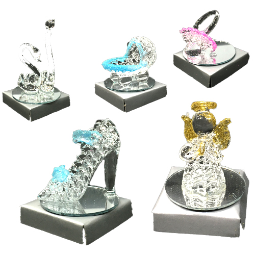 Стекляшки маленькие рефлёные в ассортименте в коробке 5-7 см