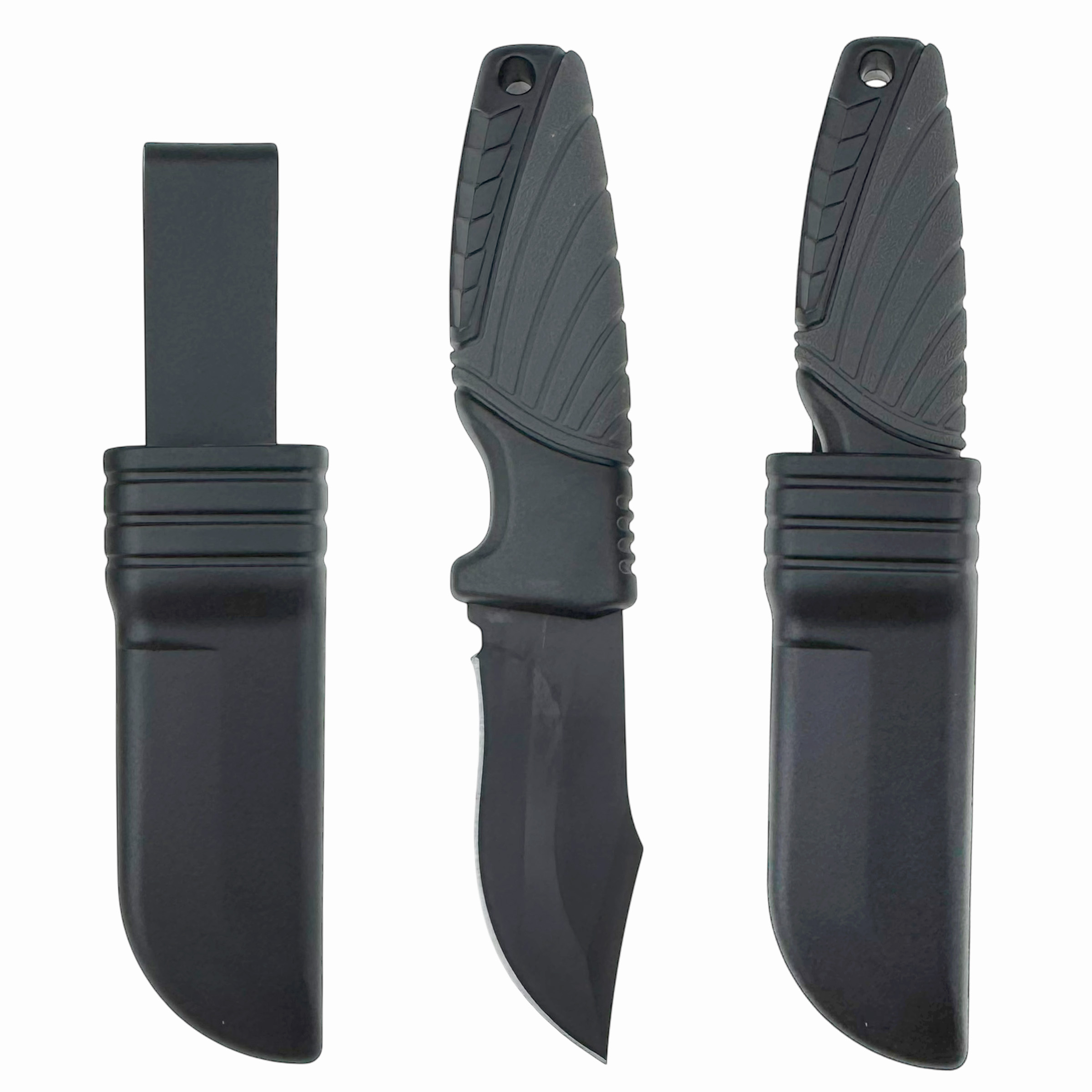 Ніж тактичний чорний в твердому футлярі  16 см (12) /240/