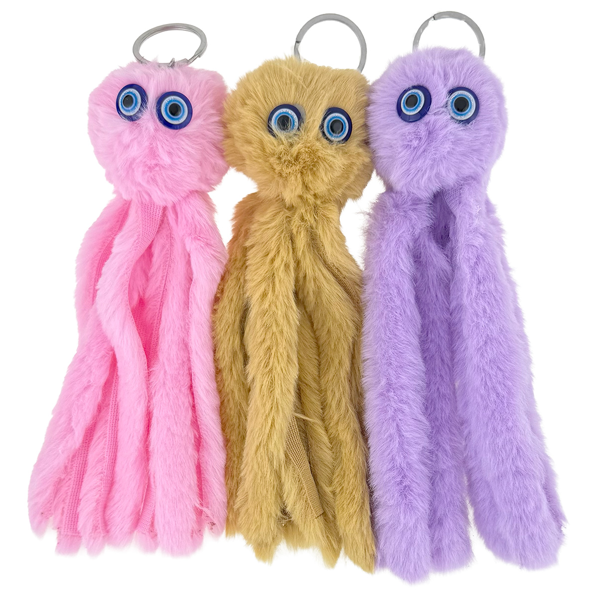 Брелок хутряний восьминіжка з очками 15 см (12) /1200/