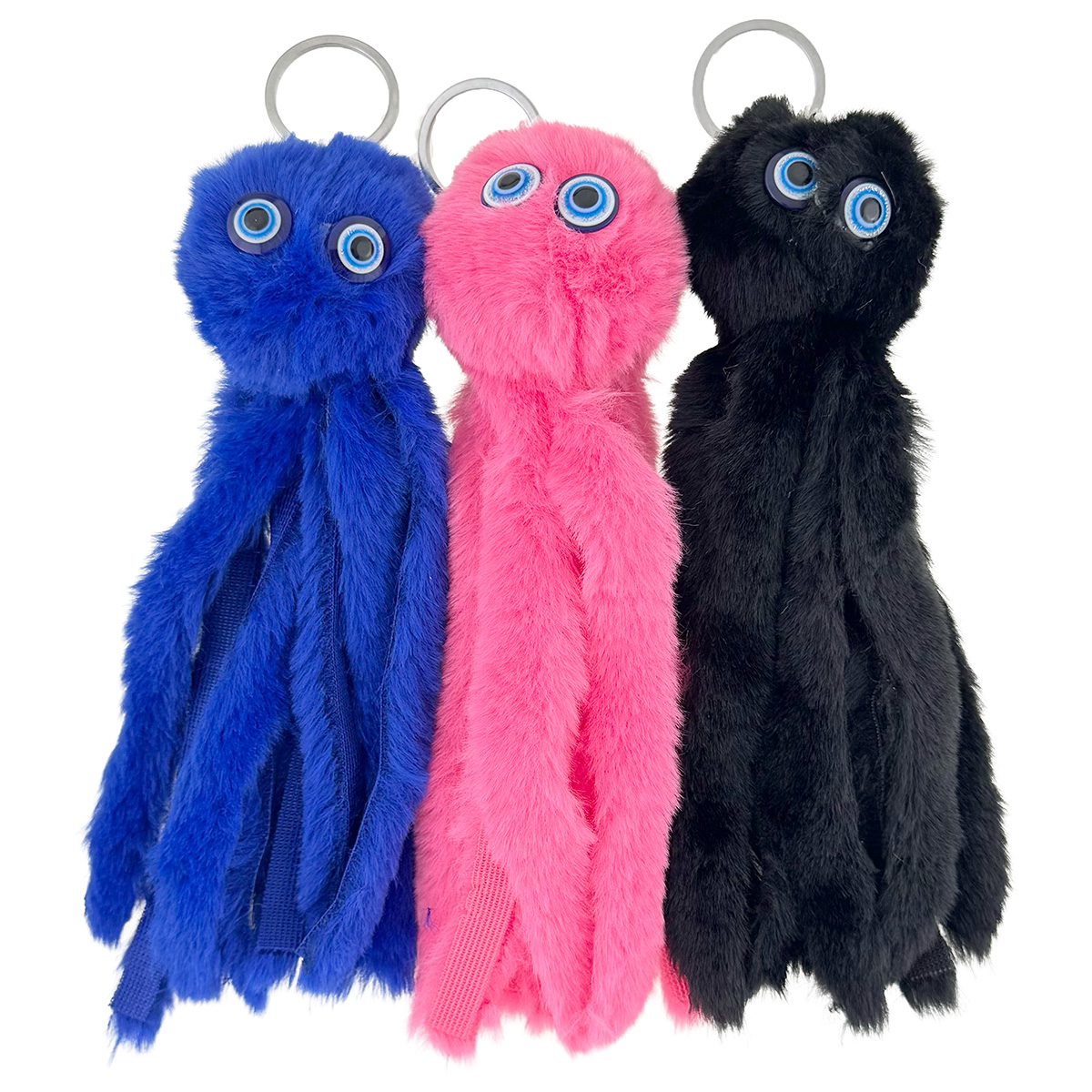 Брелок хутряний восьминіжка з очками 15 см (12) /1200/